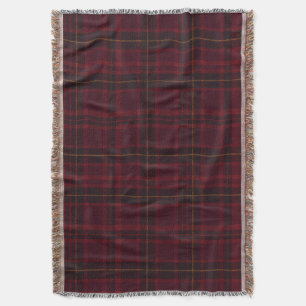 Elegant Burgundy Tartan Throw Blanket