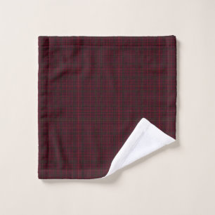 Elegant Burgundy Tartan Wash Cloth