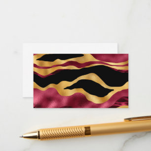 Elegant Burgundy Tiger Stripes Striking Animal Enclosure Card