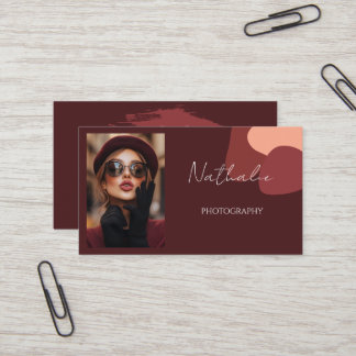 Elegant burgundy Vision Photography Business Card