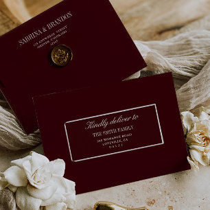Elegant Burgundy Wedding Guest Address Labels 