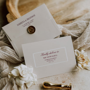 Elegant Burgundy Wedding Guest Address Labels