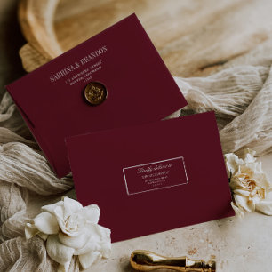 Elegant Burgundy Wedding Guest Address Labels