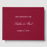 Elegant Burgundy Wedding Guest Book