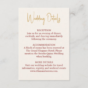 Elegant Burgundy Wedding Information Enclosure Card