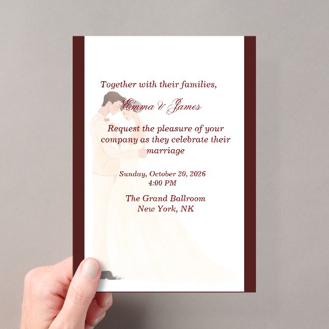 Elegant Burgundy Wedding Invitation  (Insitu (Handheld))