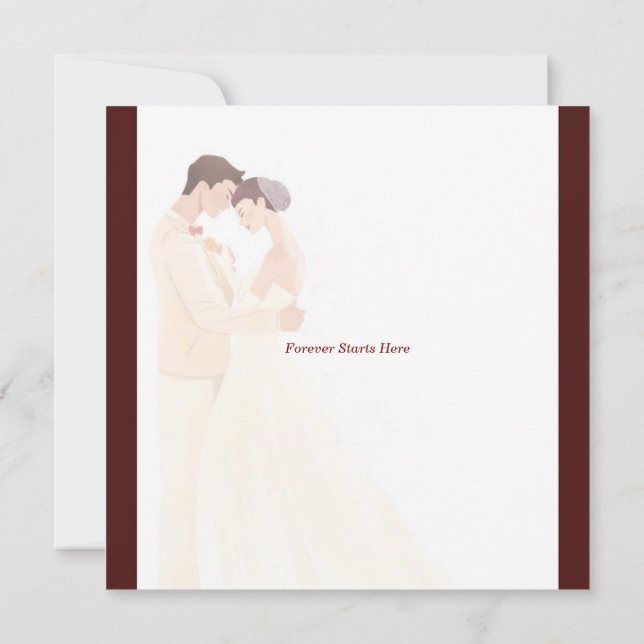 Elegant Burgundy Wedding Invitation  (Back)