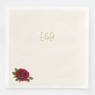 Elegant Burgundy Wedding Paper Napkin