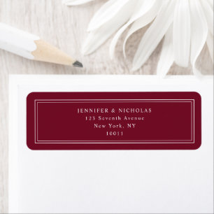 Elegant Burgundy Wedding Return Address