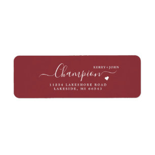 Elegant Burgundy Wedding Return Address Label