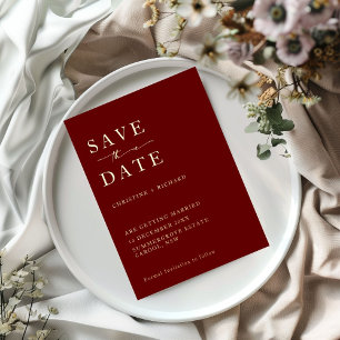 Elegant Burgundy Wedding Save the Date 
