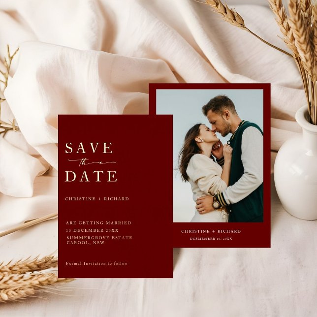 Elegant Burgundy Wedding Save the Date  (Creator Uploaded)