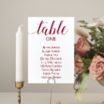 Elegant Burgundy Wedding Seating Chart Cards<br><div class="desc">Guide your guests to their proper table with these elegant burgundy seating chart cards. Personalise the table number and the guest's name. Part of the Alejandra collection.</div>