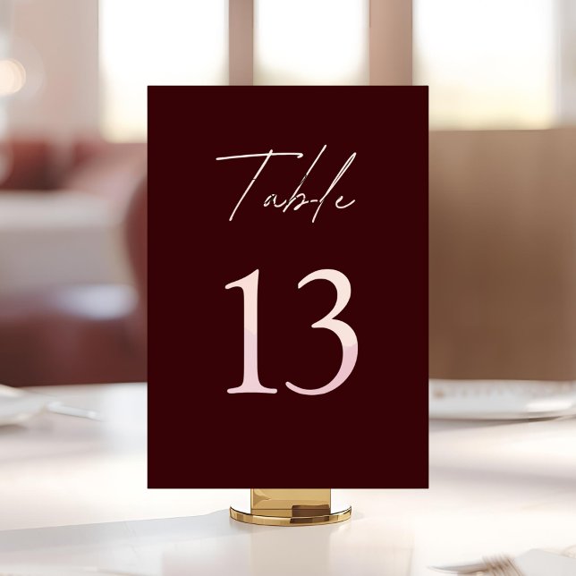 Elegant Burgundy Wedding  Table Number (Creator Uploaded)