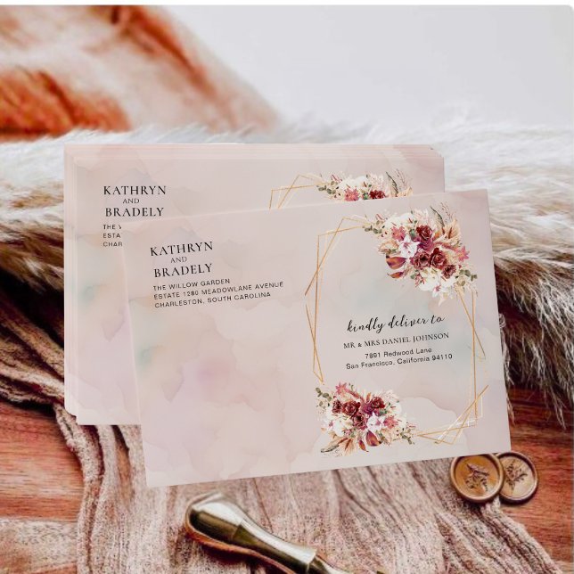 Elegant Burgundy & White Floral Envelope  (Creator Uploaded)
