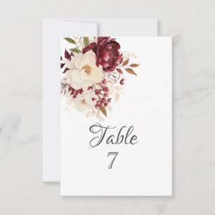 Elegant Burgundy White Flowers Invitation