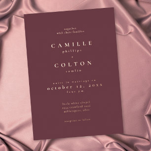 Elegant Burgundy Wine Minimalist Wedding Rose Gold