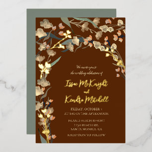 Elegant Burgundy Wine Sage Botanical Wedding