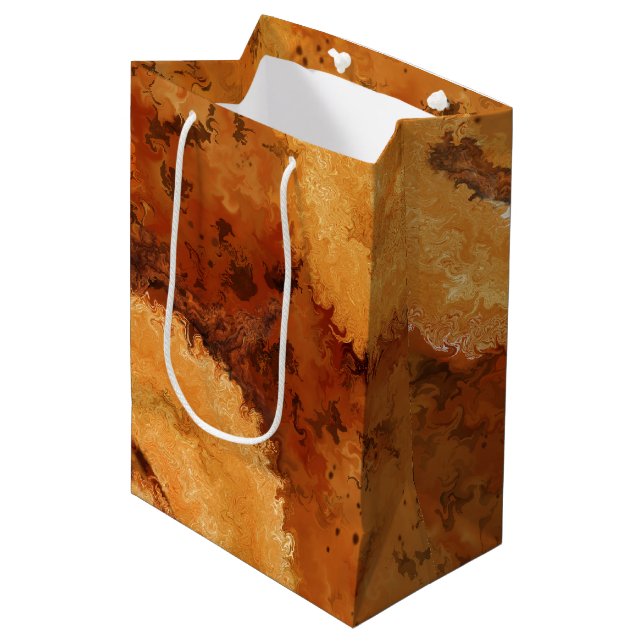 Elegant Burled Wood-Faux Bois  Medium Gift Bag (Front Angled)