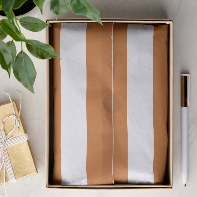 Elegant Burnt Orange and White Striped Pattern Tissue Paper (Creator Uploaded)