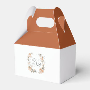 Elegant Burnt Orange Floral Garden Monogram Favour Box