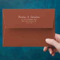 Elegant Burnt Orange Handwritten Script Wedding