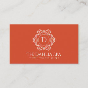 Elegant Burnt Orange Masseuse Spa Professional Business Card