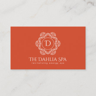 Elegant Burnt Orange Masseuse Spa Professional Business Card