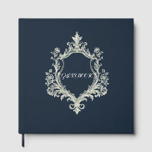 Elegant Burnt Orange Monogram Crest Wedding Guest