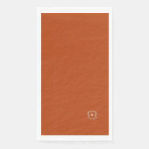 Elegant Burnt Orange Monogram Crest Wedding Napkin