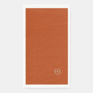 Elegant Burnt Orange Monogram Crest Wedding Napkin