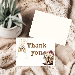 Elegant Burnt Orange Western Cowboy Wedding RSVP Card