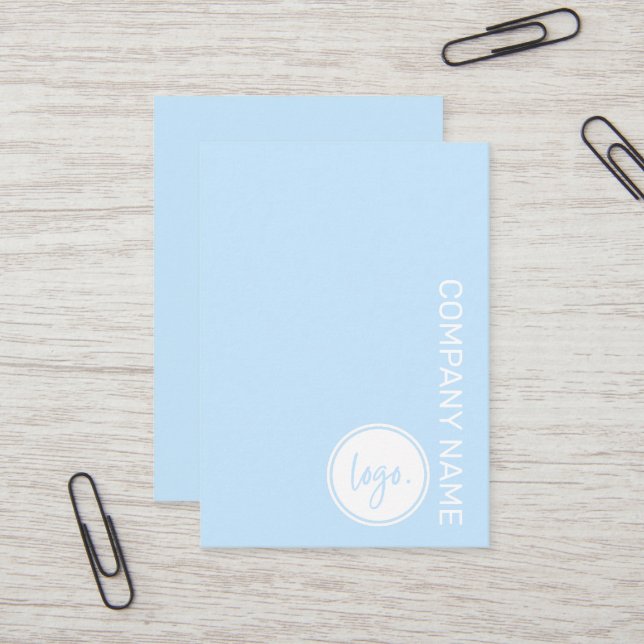 ELEGANT BUSINESS BRAND COMPANY NAME & LOGO ON BLUE CARD (Front/Back In Situ)