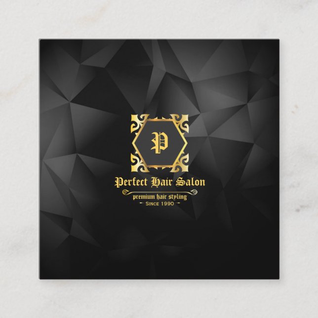 Elegant Business Card Beauty Salon Luxury Gold (Front)