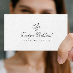 Elegant Business Card Calligraphy Luxury Gray