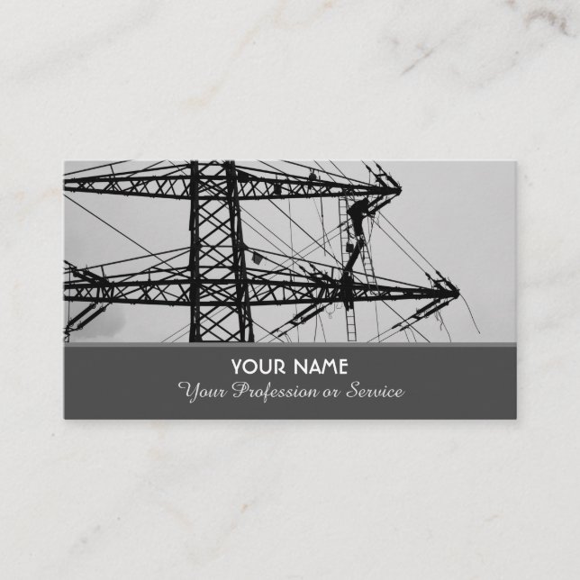 Elegant business card for high voltage experts (Front)