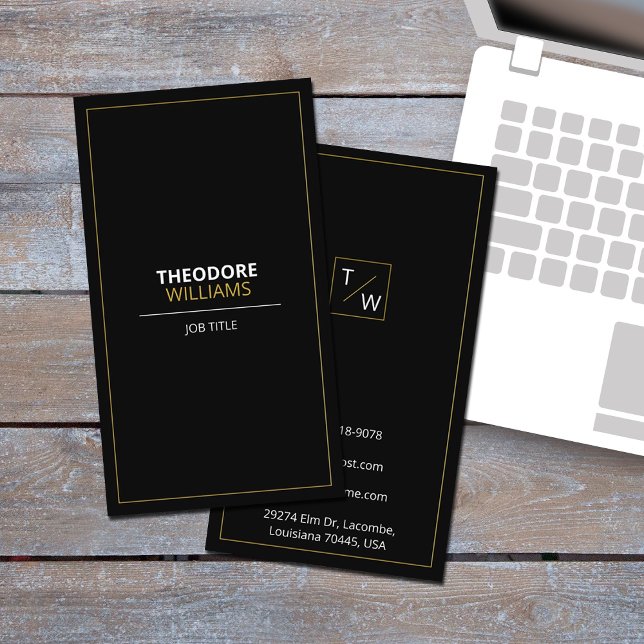 Elegant Business Card in Black, White and Gold (Creator Uploaded)