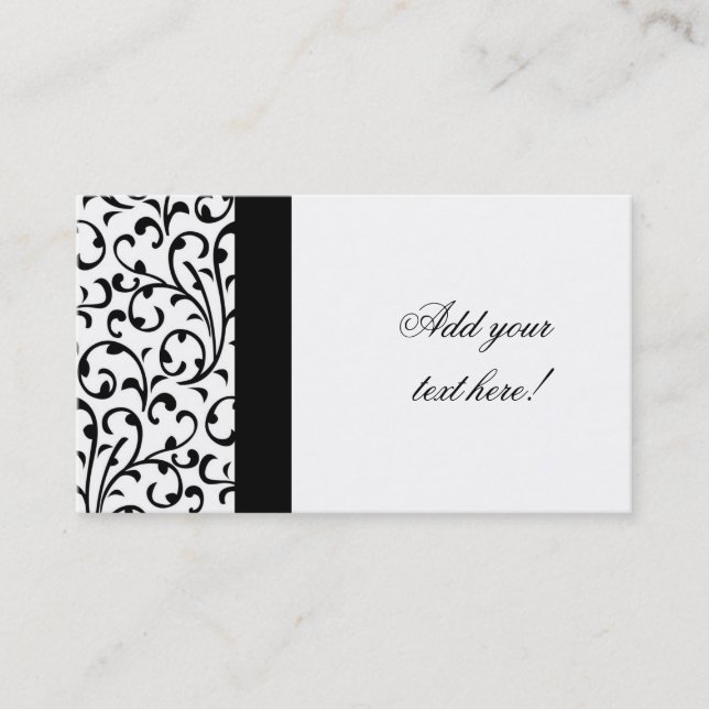 Elegant Business Card Modern Damask Pattern (Front)