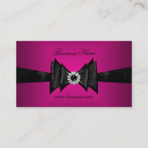 Elegant Business Card Rich Pink Diamond Black