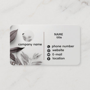 Elegant Business Card Template Leaf Contact Card
