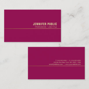 Elegant Business Cards Gold Trendy Viva Magenta
