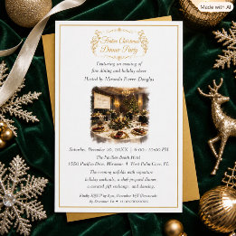 Elegant Business Christmas Dinner Party Invitation
