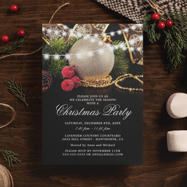 Elegant Business Christmas Holiday Party Invitation (Creator Uploaded)