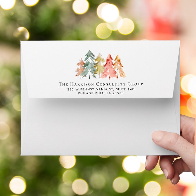 Elegant Business Christmas Holiday Return Address Envelope (Creator Uploaded)