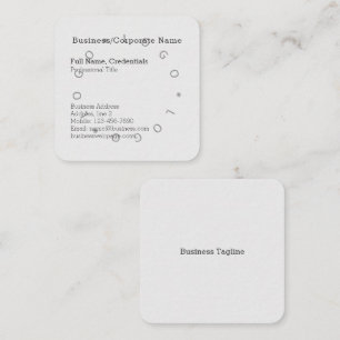 Elegant Business Company Logo Formal Light Grey Square Business Card