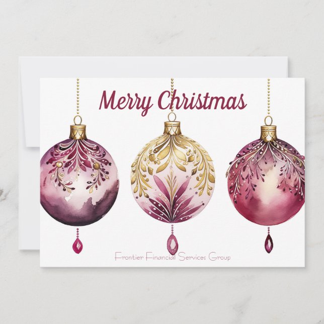 Elegant Business Corporate Christmas Holiday Card (Front)