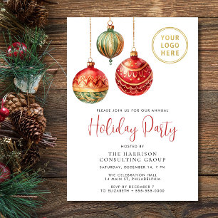 Elegant Business Corporate Christmas Holiday Party Invitation