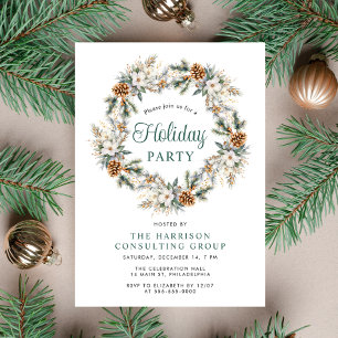 Elegant Business Corporate Christmas Holiday Party Invitation