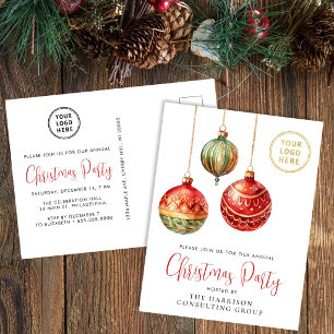 Elegant Business Corporate Christmas Holiday Party Invitation Postcard