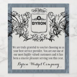 Elegant Business Customer Thank You Wine Label